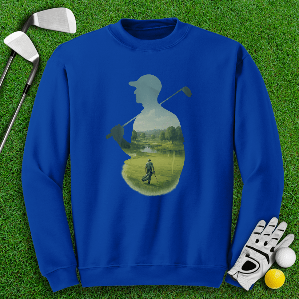 Golfer Tranquil Reflection Crewneck - TeeHee Golf Gear