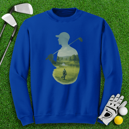 Golfer Tranquil Reflection Crewneck - TeeHee Golf Gear