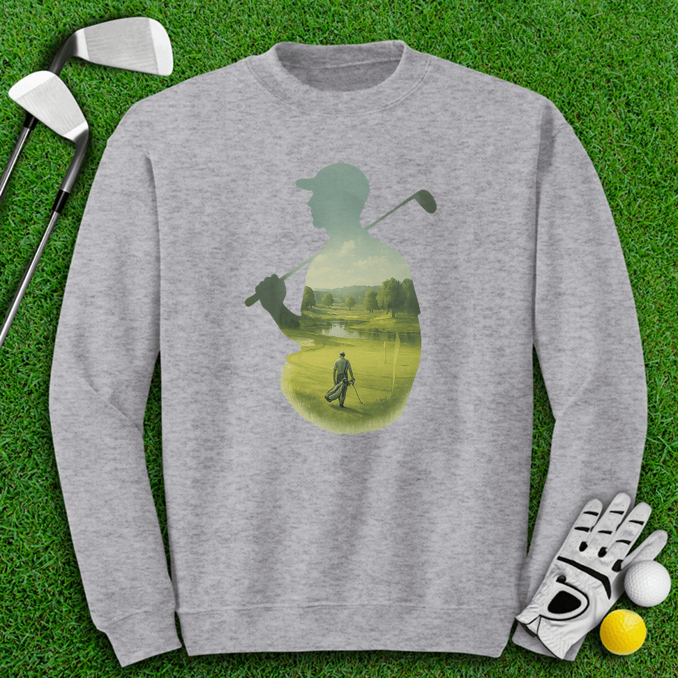 Golfer Tranquil Reflection Crewneck - TeeHee Golf Gear