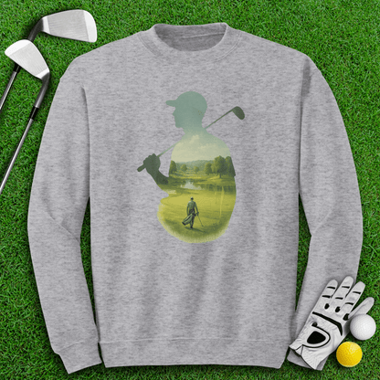 Golfer Tranquil Reflection Crewneck - TeeHee Golf Gear