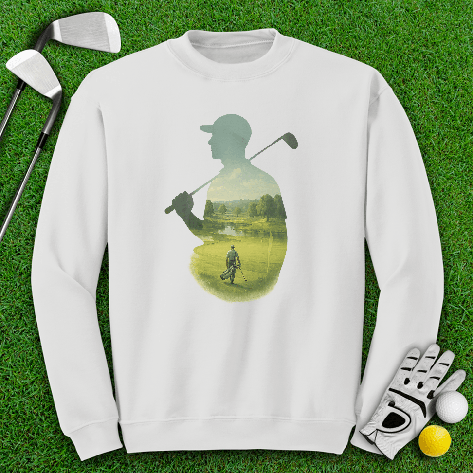 Golfer Tranquil Reflection Crewneck - TeeHee Golf Gear