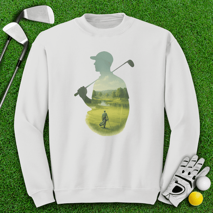 Golfer Tranquil Reflection Crewneck - TeeHee Golf Gear