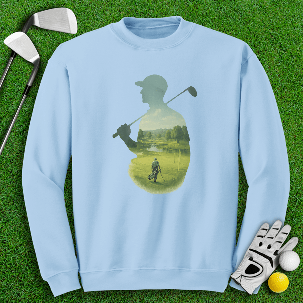 Golfer Tranquil Reflection Crewneck - TeeHee Golf Gear