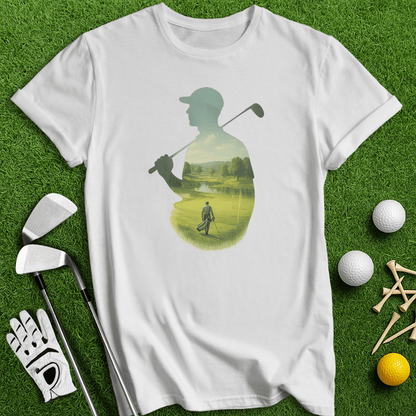 Golfer Tranquil Reflection T-Shirt - TeeHee Golf Gear