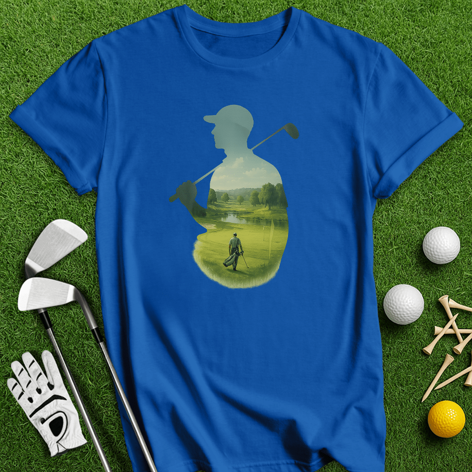 Golfer Tranquil Reflection T-Shirt - TeeHee Golf Gear