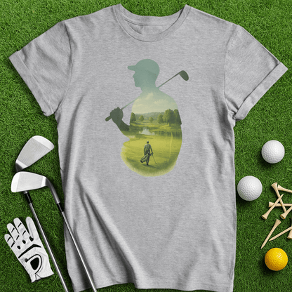 Golfer Tranquil Reflection T-Shirt - TeeHee Golf Gear