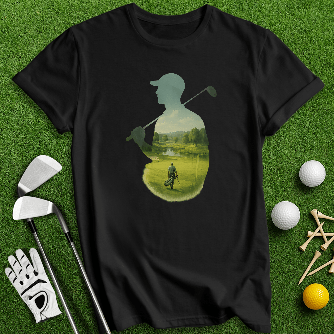 Golfer Tranquil Reflection T-Shirt - TeeHee Golf Gear
