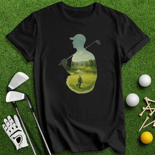 Golfer Tranquil Reflection T-Shirt - TeeHee Golf Gear