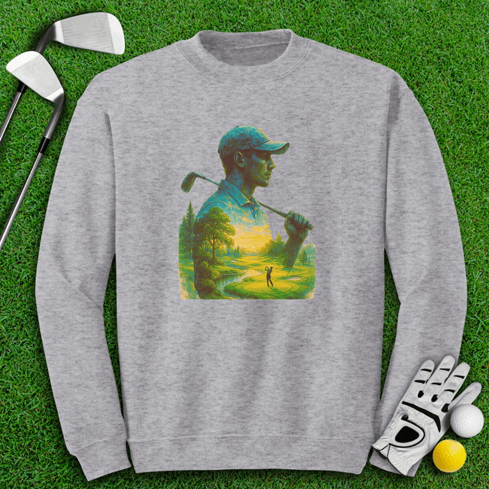 Golfer’s Serene Mindscape Crewneck - TeeHee Golf Gear
