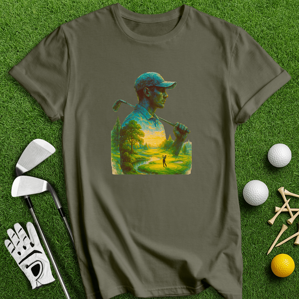 Golfer's Serene Mindscape T-Shirt - TeeHee Golf Gear