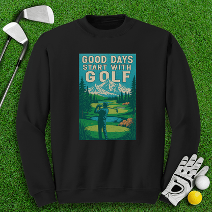 Good Days Start with Golf Crewneck - TeeHee Golf Gear