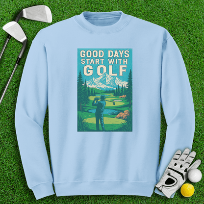Good Days Start with Golf Crewneck - TeeHee Golf Gear