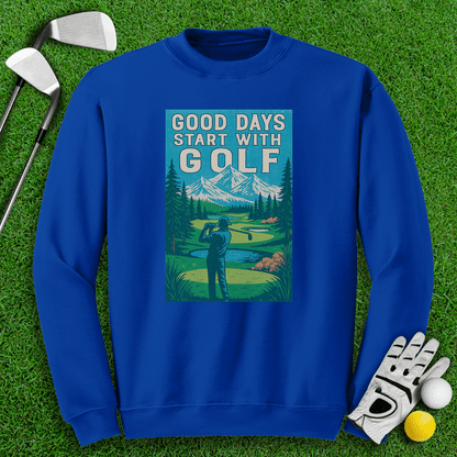 Good Days Start with Golf Crewneck - TeeHee Golf Gear