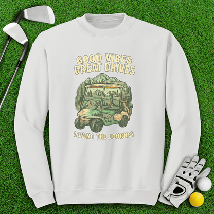 Good Vibes, Great Drives Crewneck - TeeHee Golf Gear
