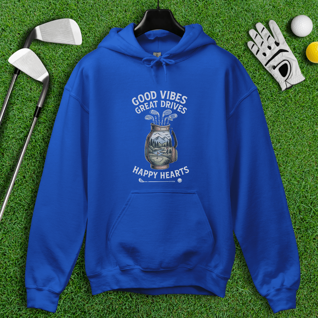 Good Vibes, Happy Heart Hoodie - TeeHee Golf Gear
