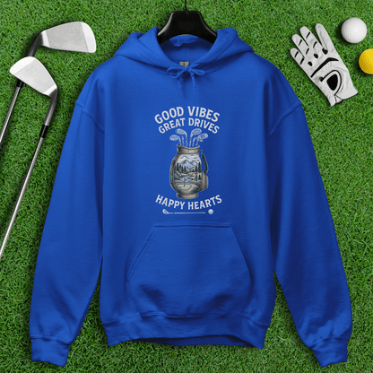 Good Vibes, Happy Heart Hoodie - TeeHee Golf Gear