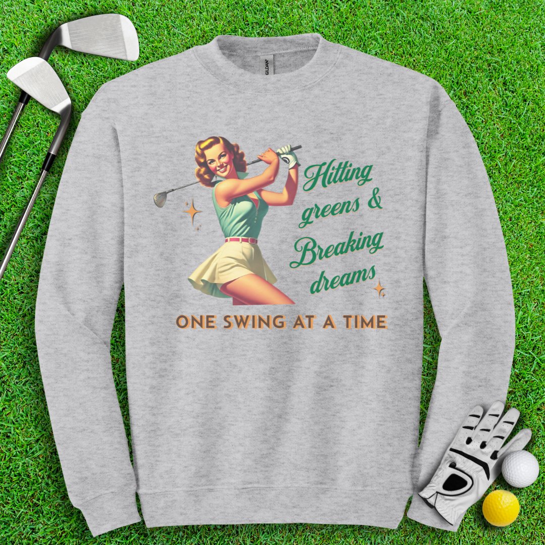 Hit Green & Break Dreams Crewneck - TeeHee Golf Gear