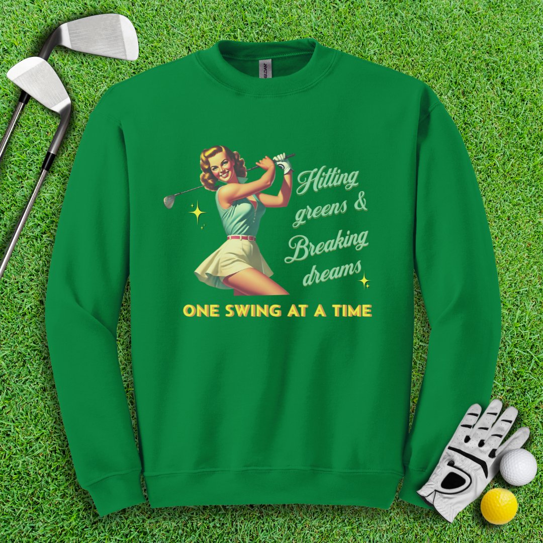 Hit Green & Break Dreams Crewneck - TeeHee Golf Gear