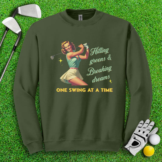 Hit Green & Break Dreams Crewneck - TeeHee Golf Gear