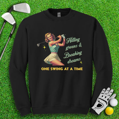 Hit Green & Break Dreams Crewneck - TeeHee Golf Gear