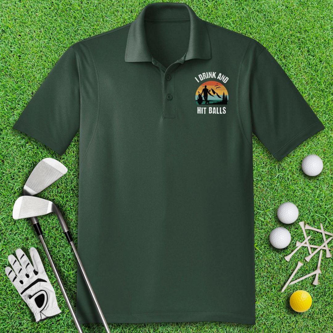 I Drink & Hit Balls Polo Shirt - TeeHee Golf Gear