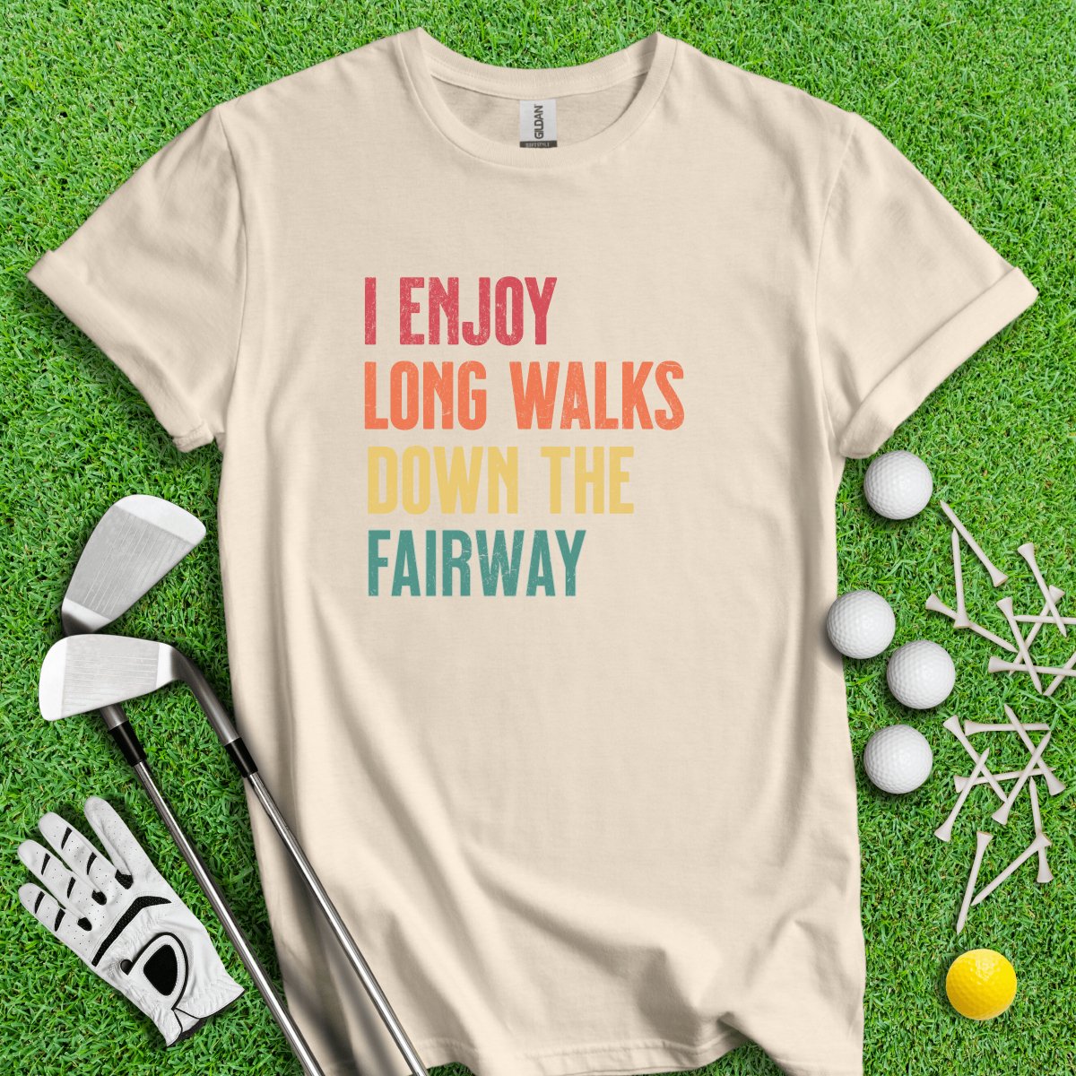 I Enjoy Long Walks Down The Fairway Funny Golf T - Shirt - TeeHee Golf Gear