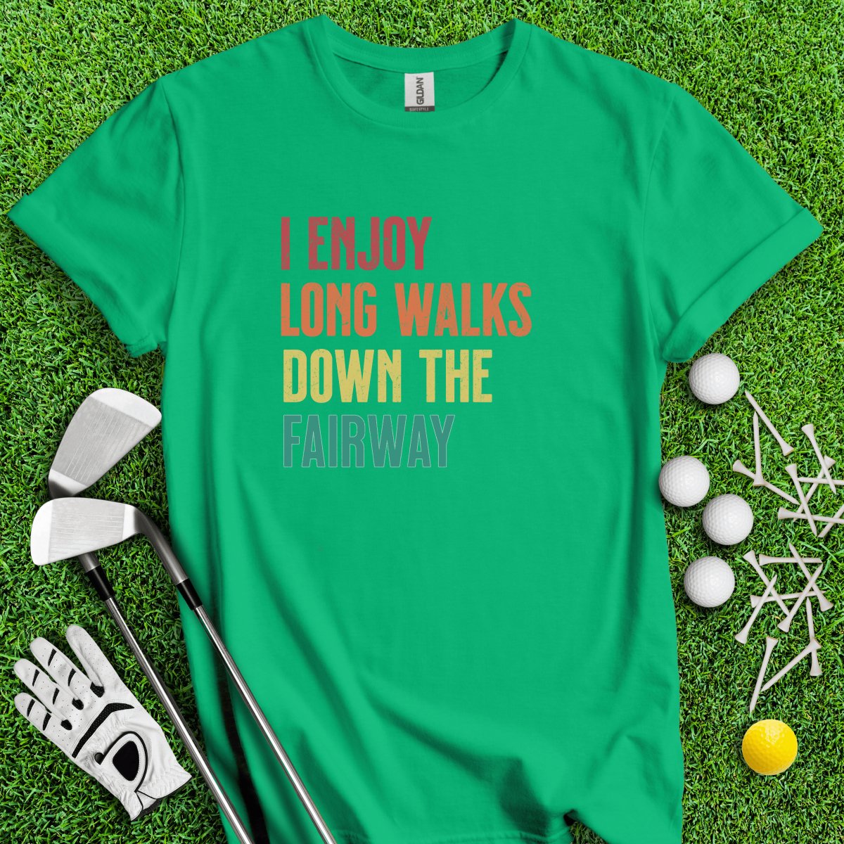 I Enjoy Long Walks Down The Fairway Funny Golf T - Shirt - TeeHee Golf Gear