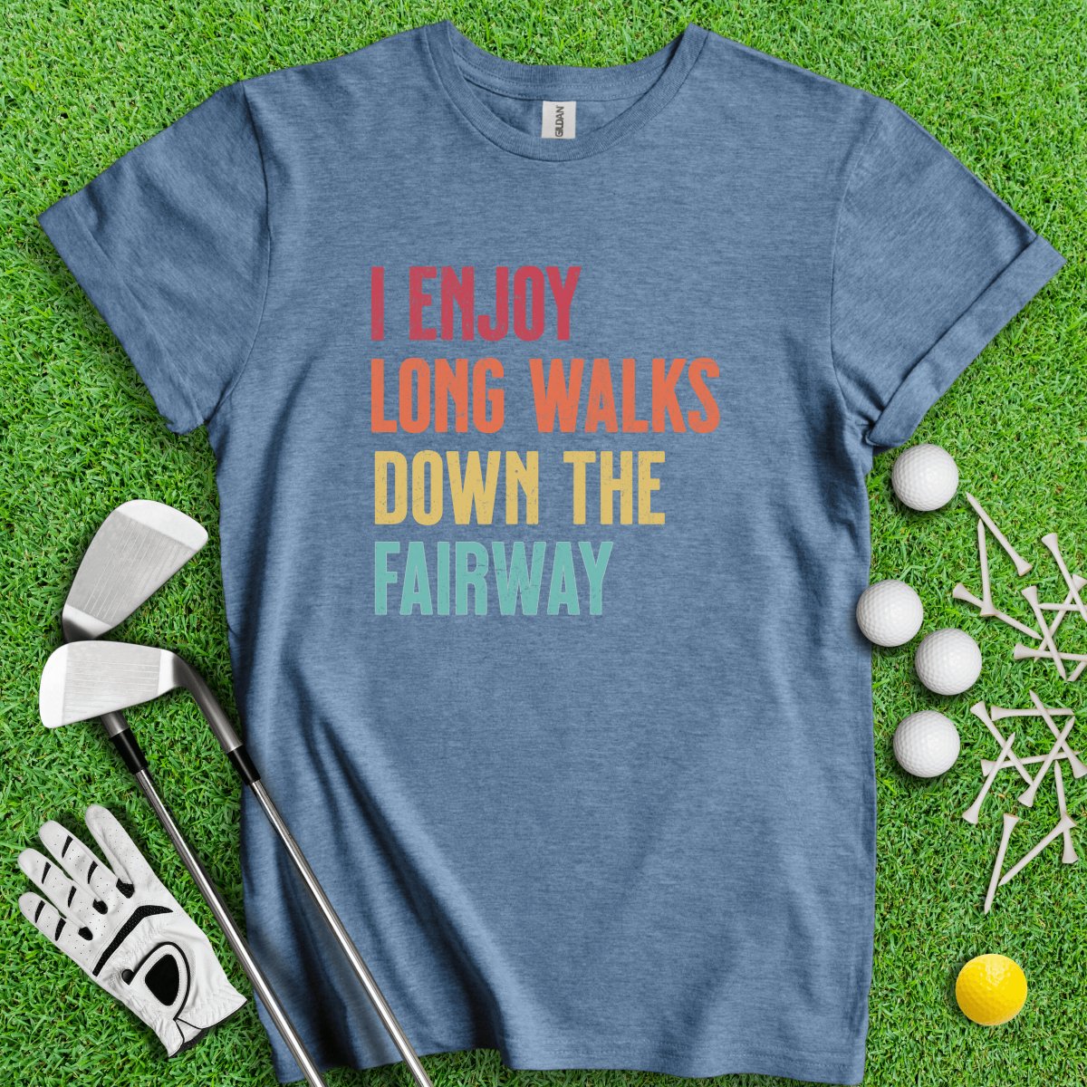 I Enjoy Long Walks Down The Fairway Funny Golf T - Shirt - TeeHee Golf Gear