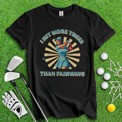 I Hit More Trees Than Fairways Retro T-Shirt - TeeHee Golf Gear