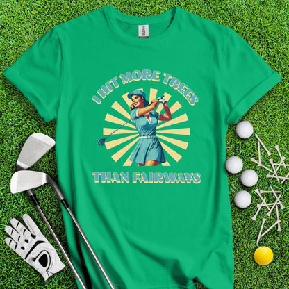 I Hit More Trees Than Fairways Retro T-Shirt - TeeHee Golf Gear