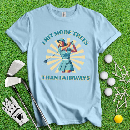 I Hit More Trees Than Fairways Retro T-Shirt - TeeHee Golf Gear