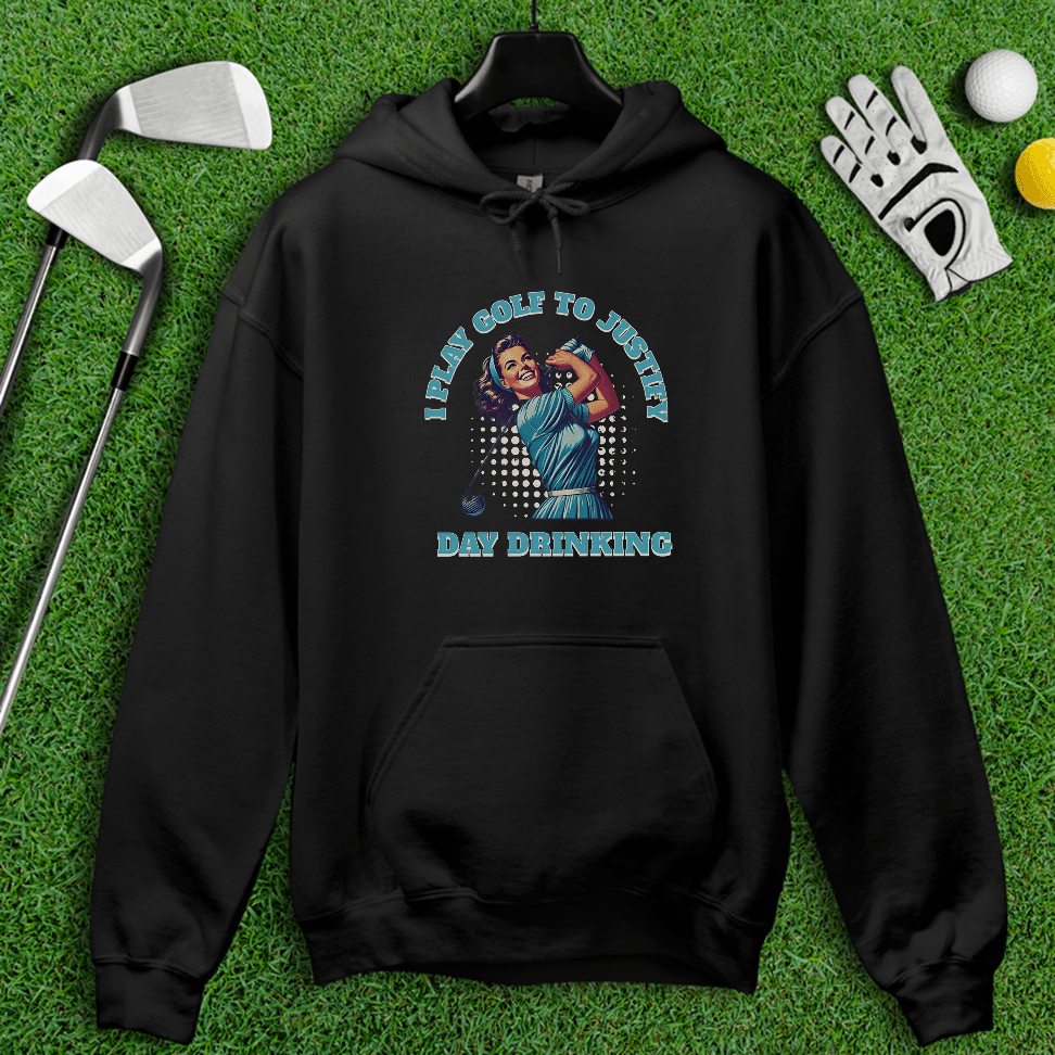 I Play Golf To Justify Day Drinking Retro Hoodie - TeeHee Golf Gear
