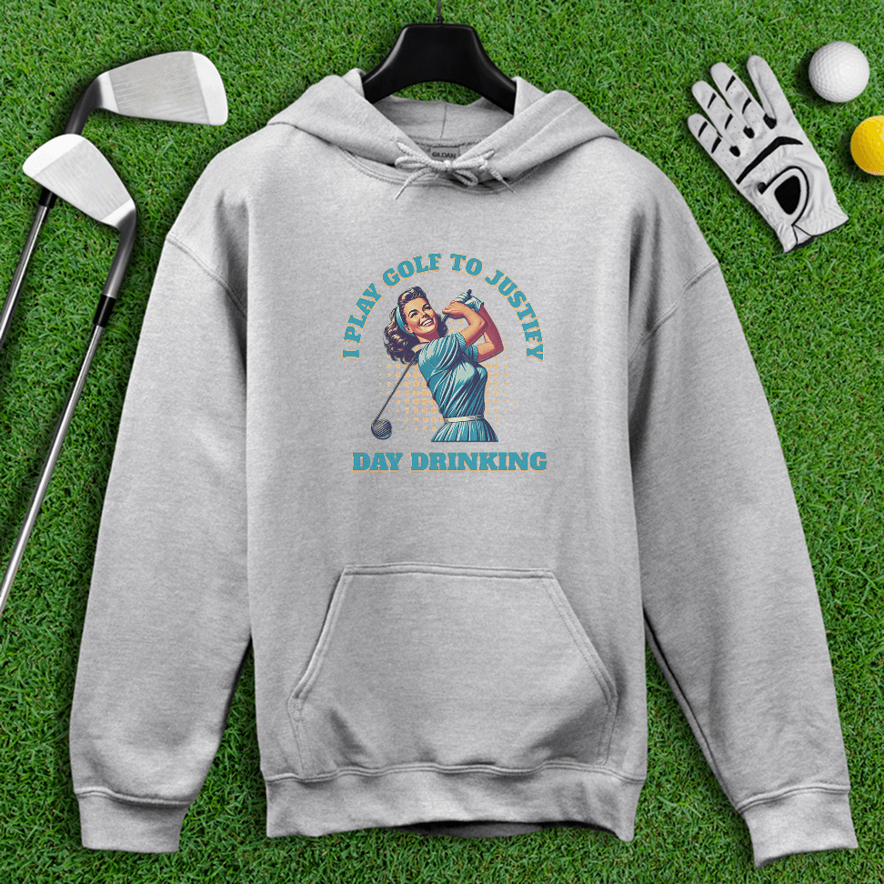 I Play Golf To Justify Day Drinking Retro Hoodie - TeeHee Golf Gear