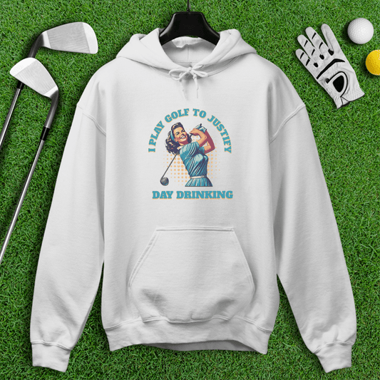 I Play Golf To Justify Day Drinking Retro Hoodie - TeeHee Golf Gear