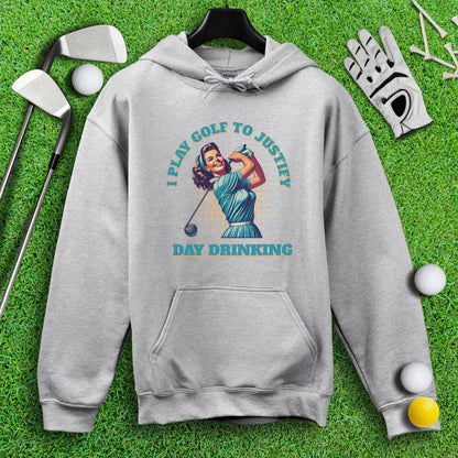 I Play Golf To Justify Day Drinking Retro Hoodie - TeeHee Golf Gear