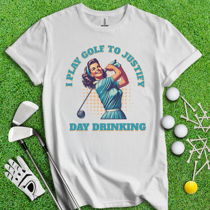 I Play Golf To Justify Day Drinking Retro T-Shirt - TeeHee Golf Gear