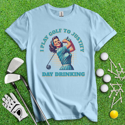 I Play Golf To Justify Day Drinking Retro T-Shirt - TeeHee Golf Gear