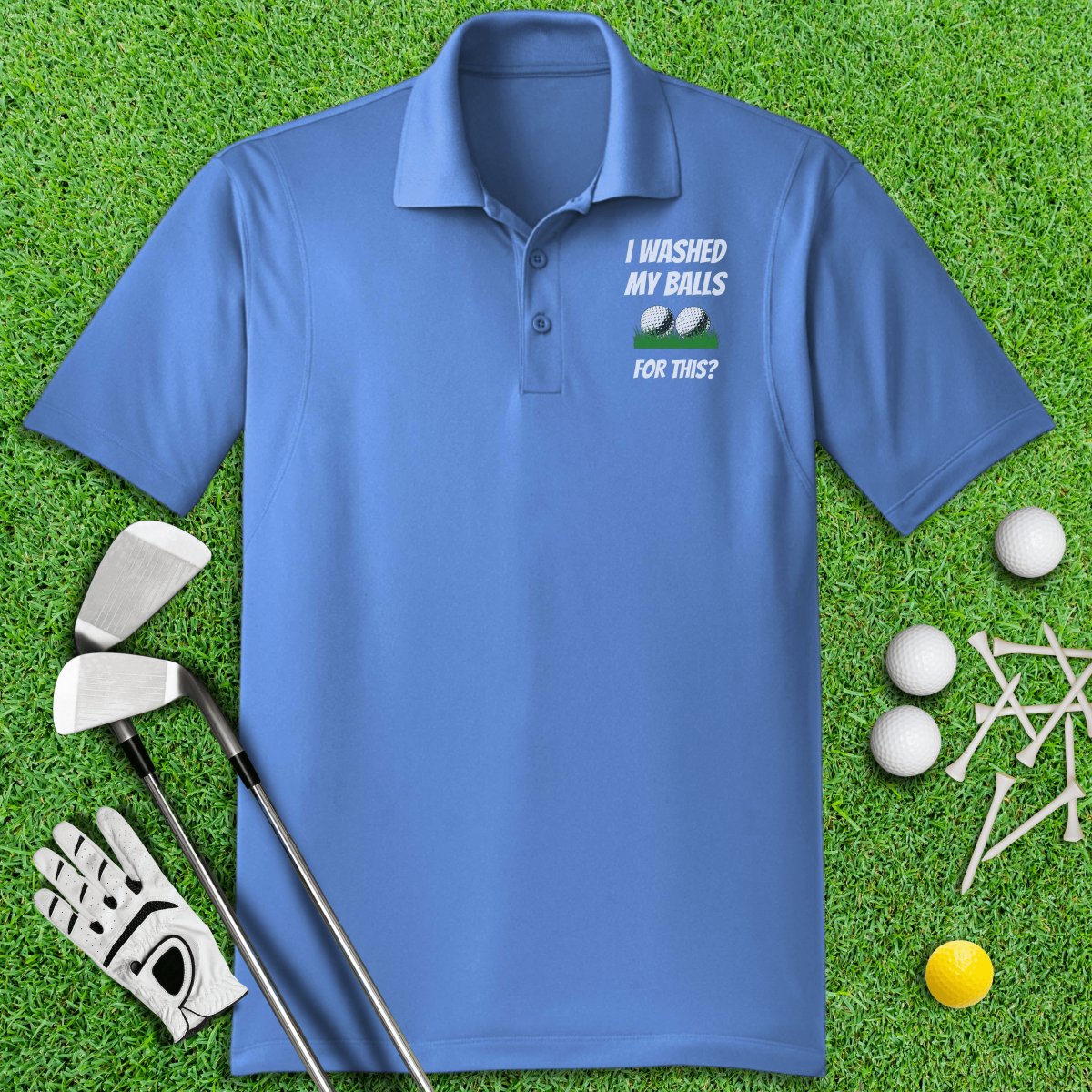 I Washed My Balls For This? Funny Golf Polo Shirt - TeeHee Golf Gear