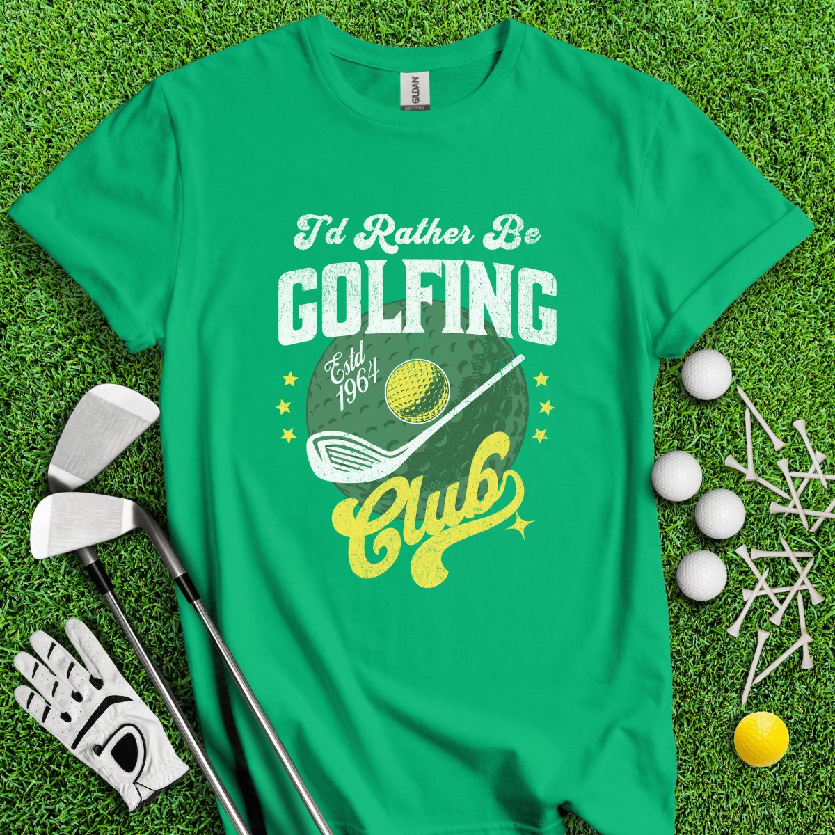 I'd Rather Be Golfing Social Club Funny Golf T - Shirt - TeeHee Golf Gear