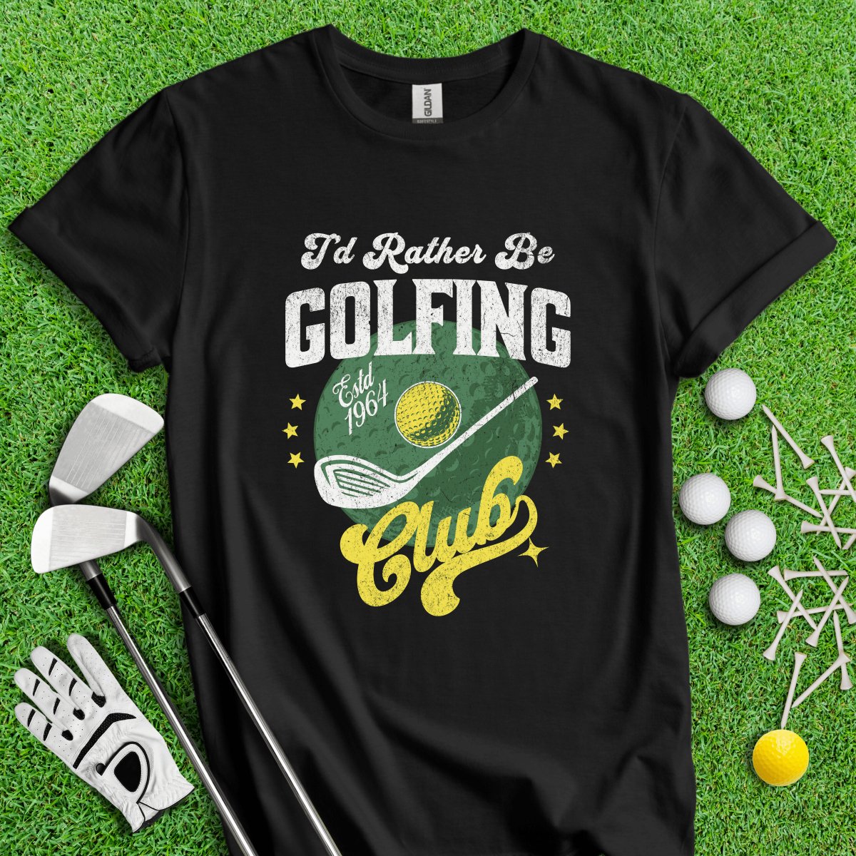 I'd Rather Be Golfing Social Club Funny Golf T - Shirt - TeeHee Golf Gear