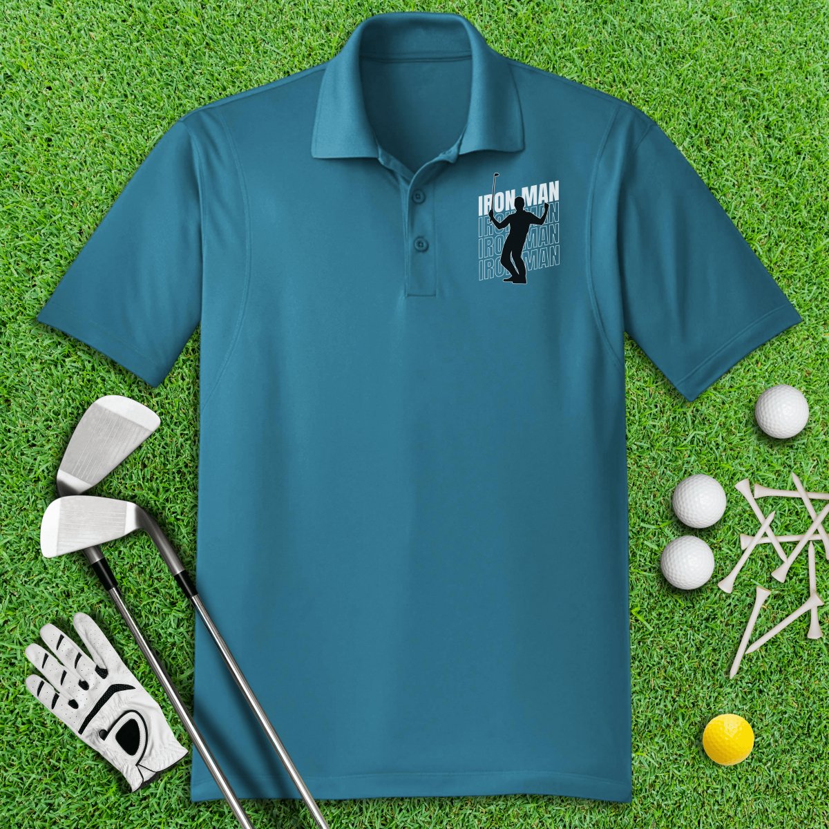 Iron Man Funny Golf Polo Shirt - TeeHee Golf Gear