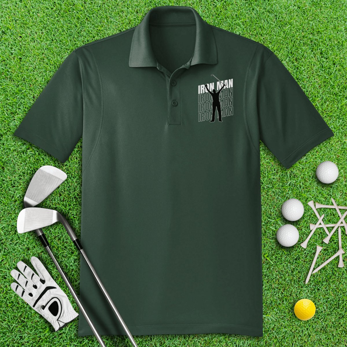 Iron Man Funny Golf Polo Shirt - TeeHee Golf Gear