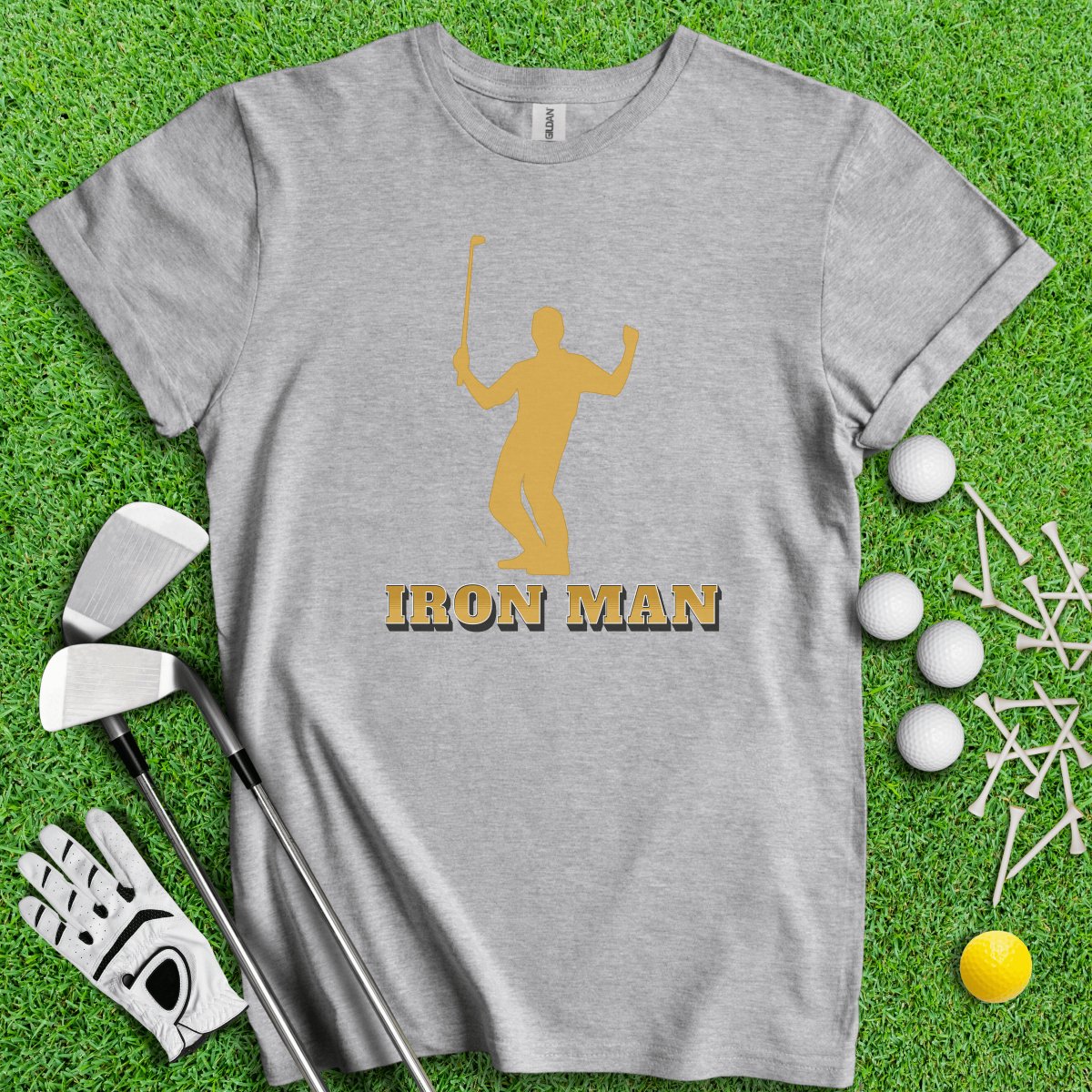 Iron Man Funny Golf T - Shirt - TeeHee Golf Gear