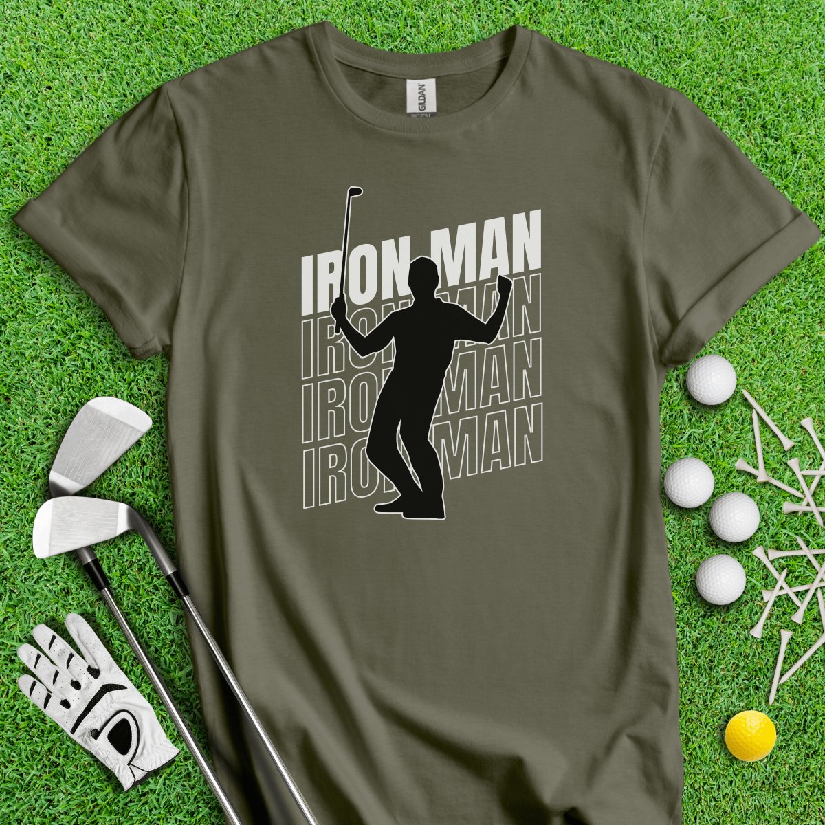 Iron Man Funny Golf T - Shirt - TeeHee Golf Gear