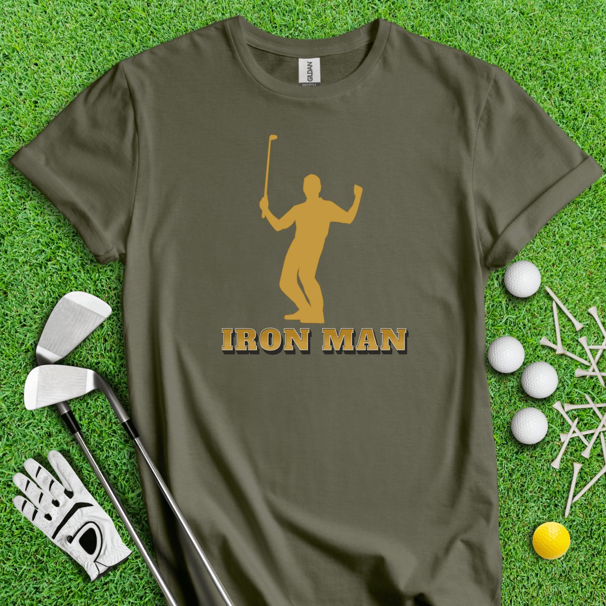 Iron Man Funny Golf T - Shirt - TeeHee Golf Gear