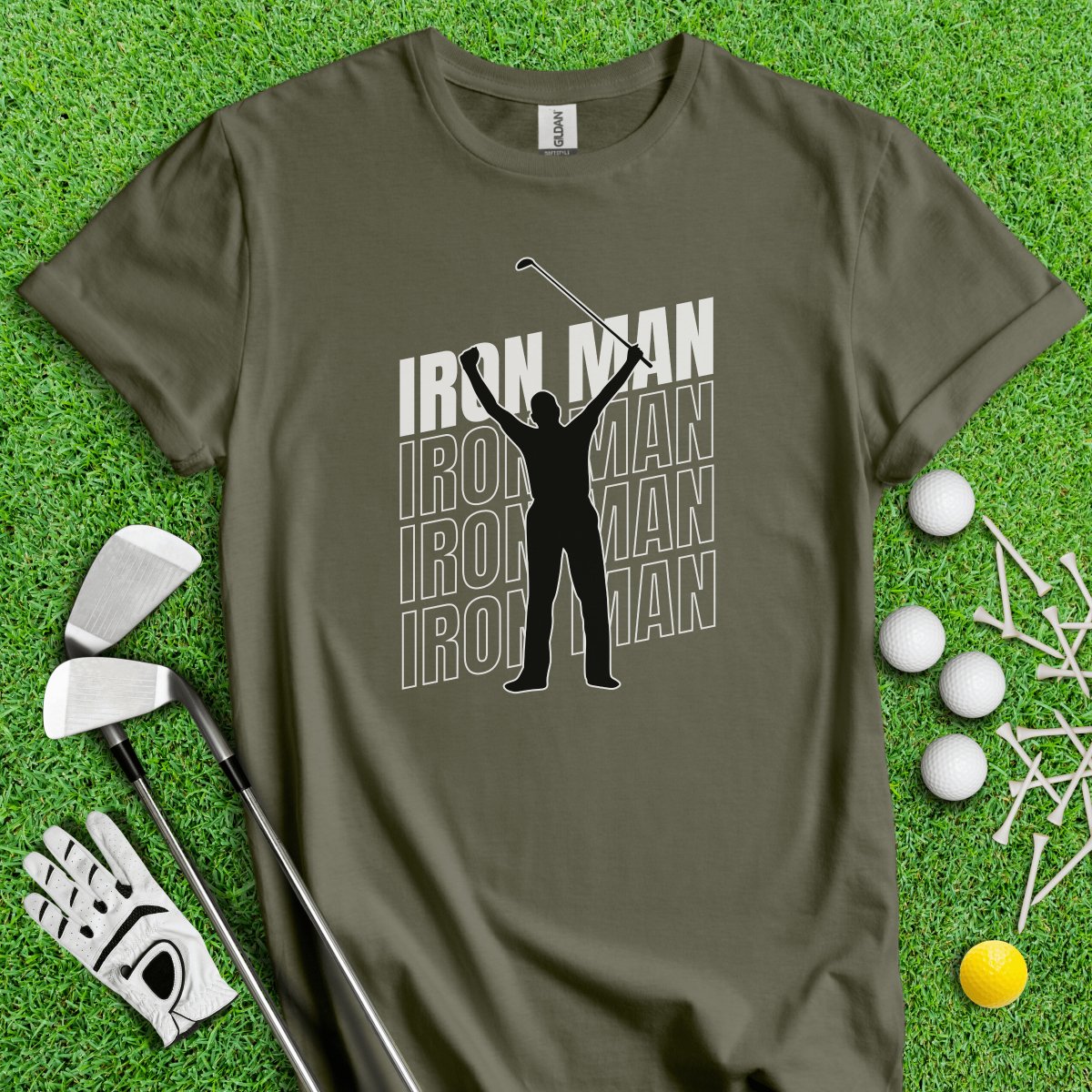 Iron Man Funny Golf T - Shirt - TeeHee Golf Gear