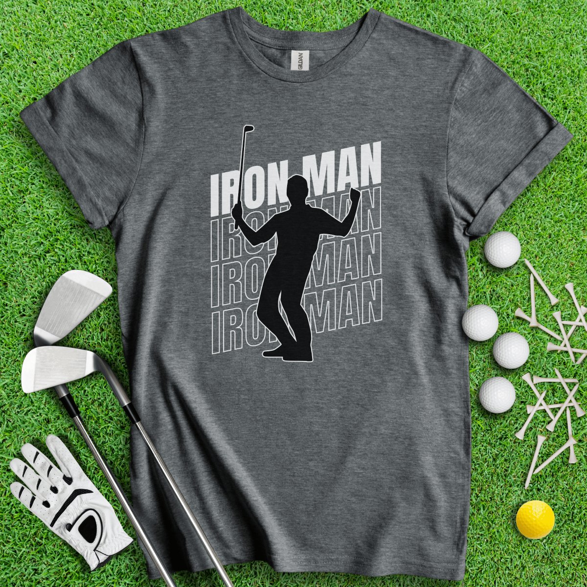 Iron Man Funny Golf T - Shirt - TeeHee Golf Gear