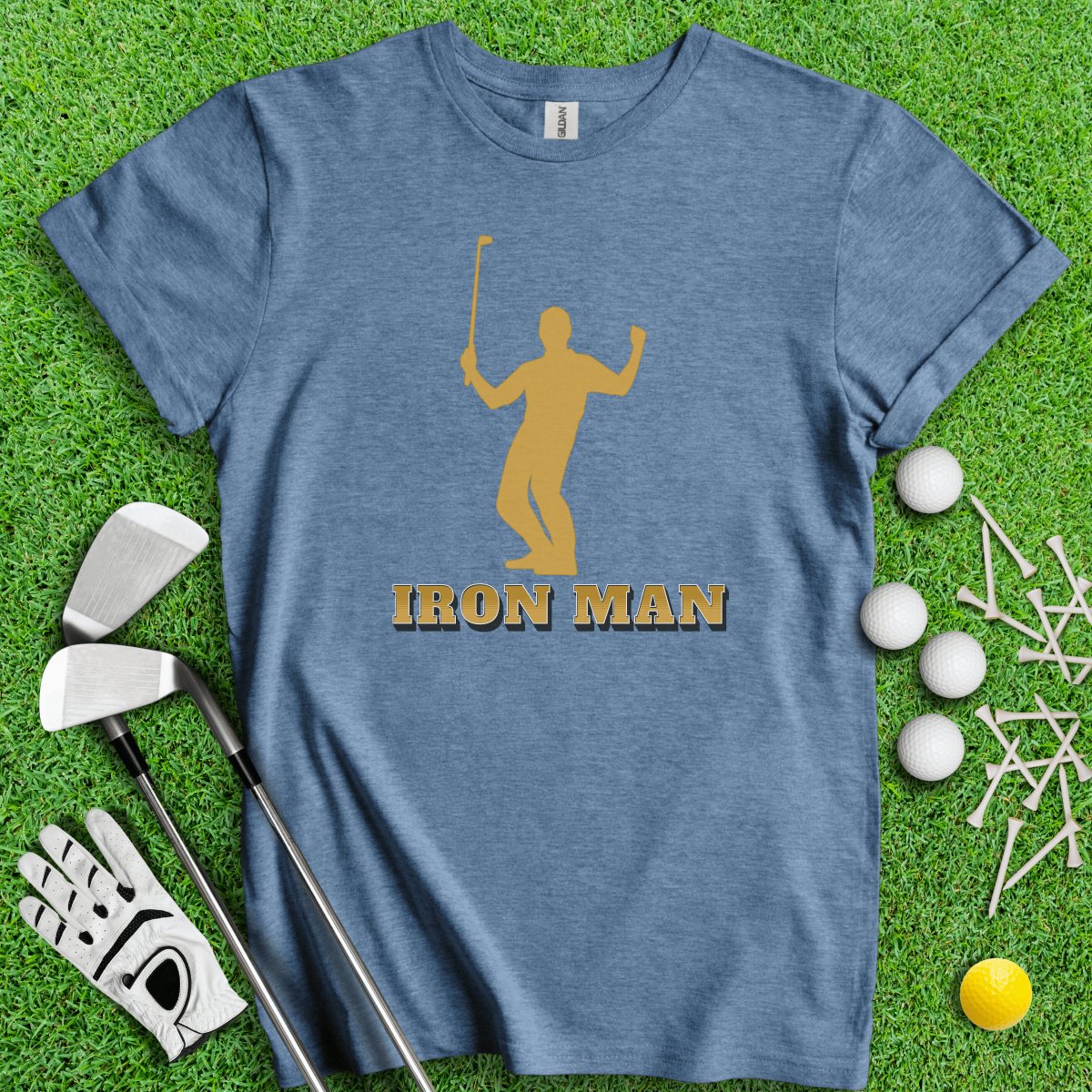 Iron Man Funny Golf T - Shirt - TeeHee Golf Gear