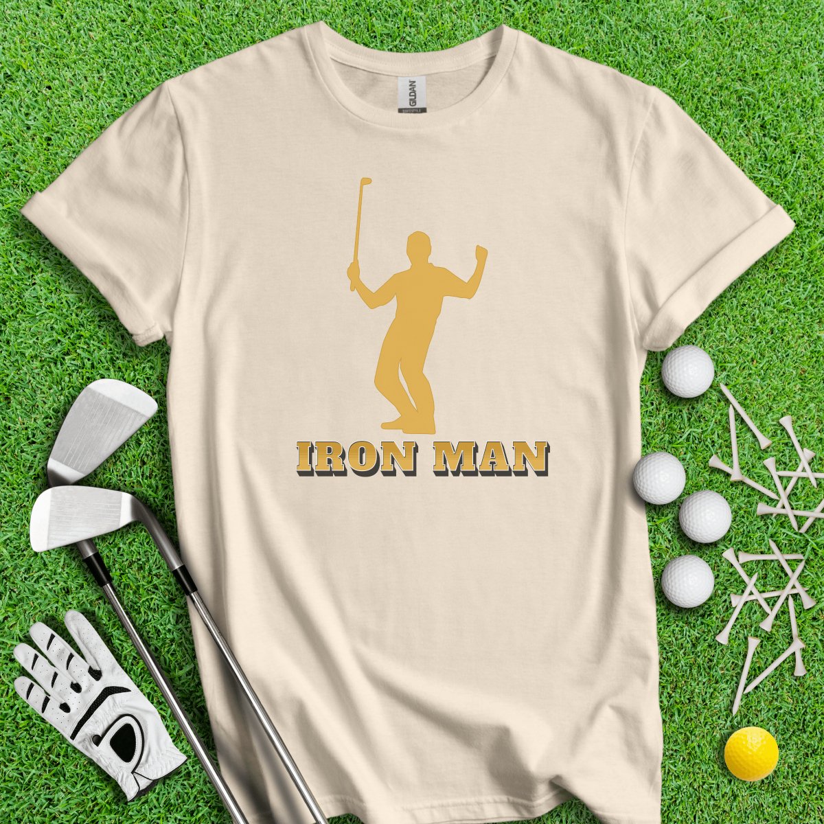 Iron Man Funny Golf T - Shirt - TeeHee Golf Gear