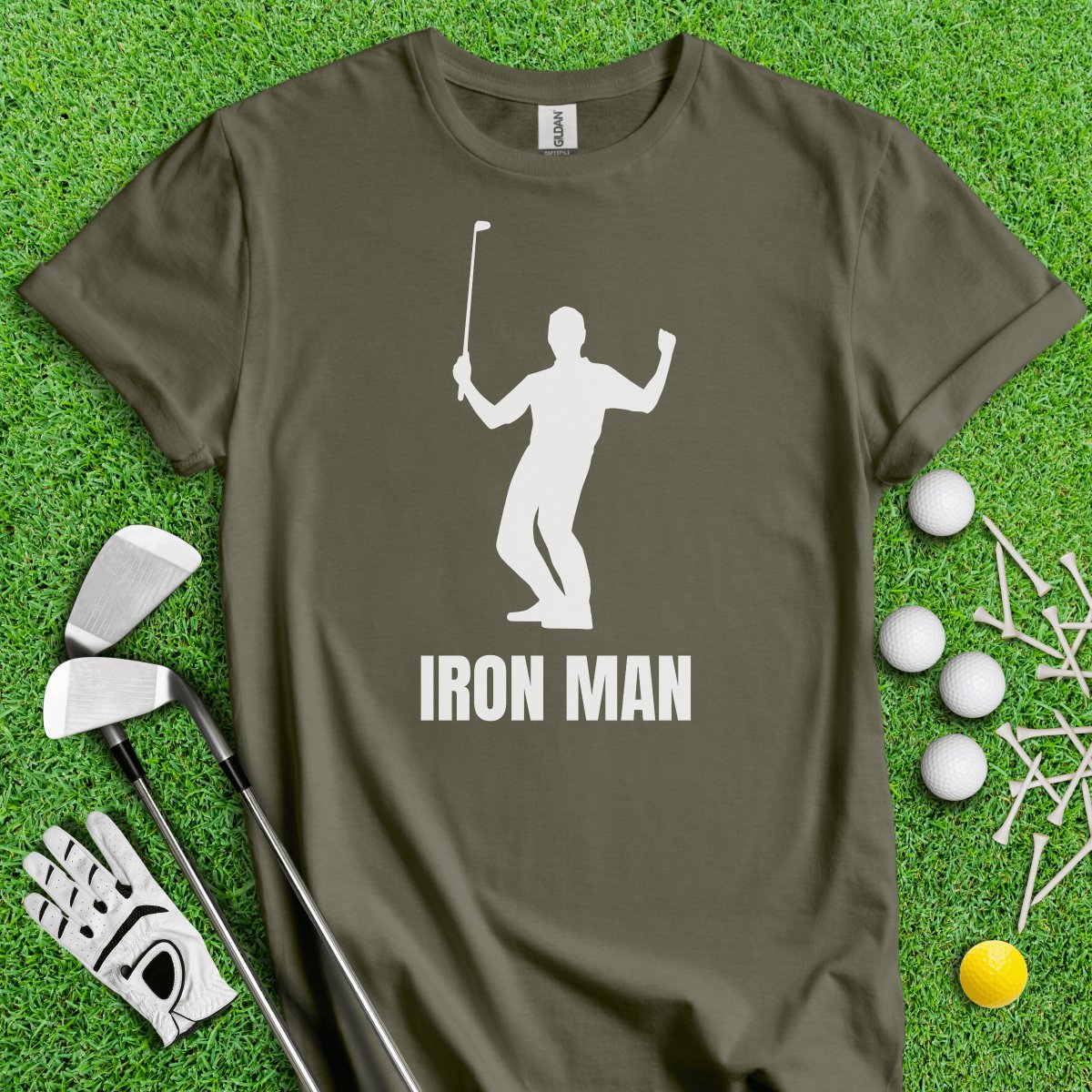 Iron Man Funny Golf T - Shirt - TeeHee Golf Gear